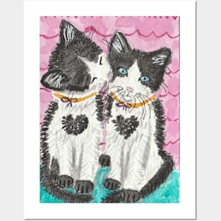 Baby kittens twins Posters and Art